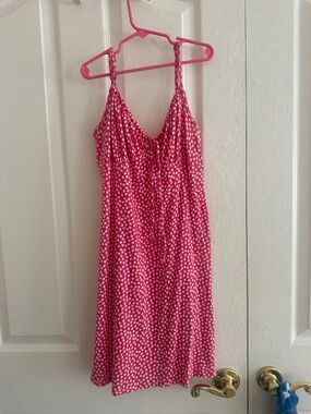 American Eagle Summer Mini Dress Pink and White, Size XS